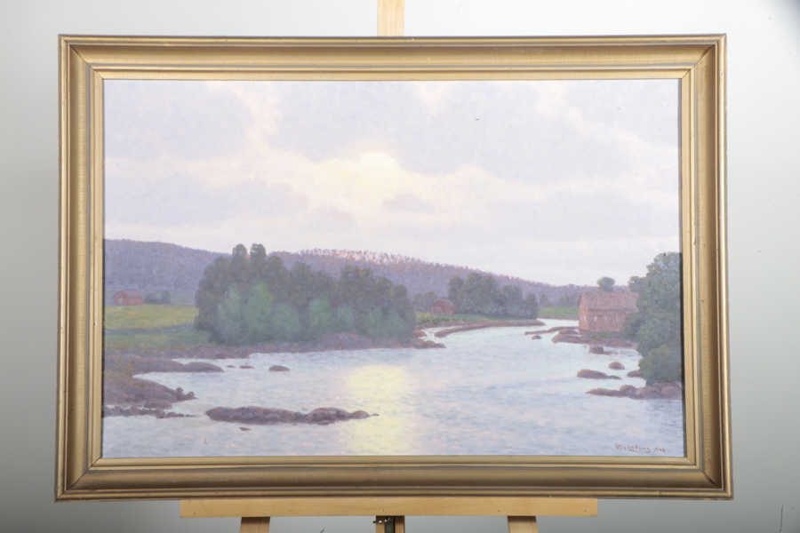 Otto Lindberg, olja på duk, signerad: 1946