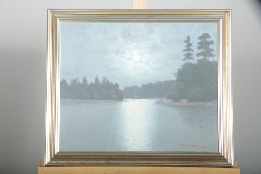 Otto Lindberg, Olja på duk, signerad-1950