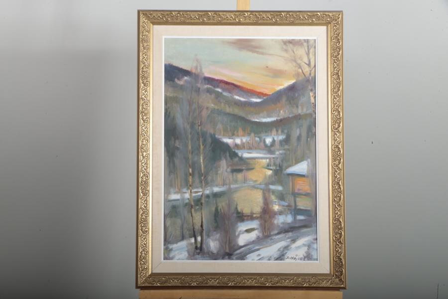 Sven-Erik Höjland, Olja på duk "Landskap", signerad