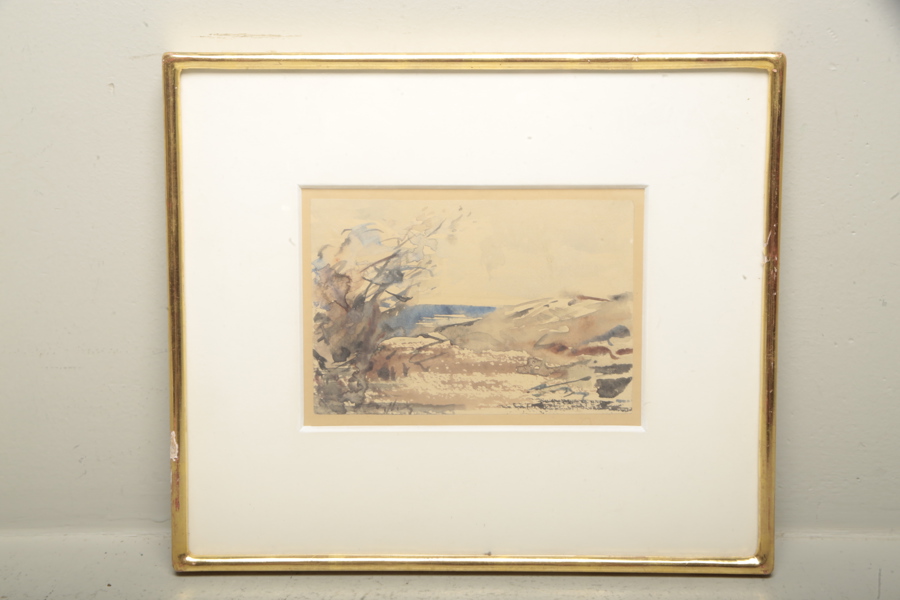 Hugo Carlberg, Akvarell "Landskap Borgholm" 