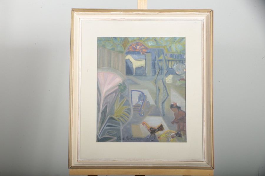 Gösta Bohm, Blandteknik- motiv från Toscana, Signerad 1952