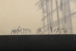 Mårten Andersson, Blyertsteckning, signerad 1956
