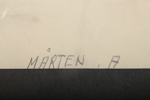 Mårten Andersson, Blyertsteckning "Spelman", signerad