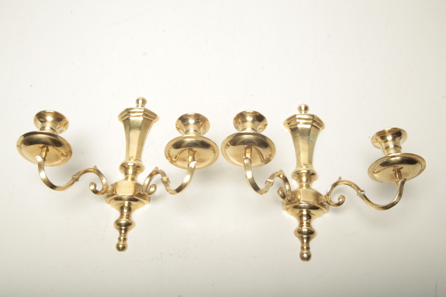 Väggappliquer i mässing, 1-par, 1900-tal