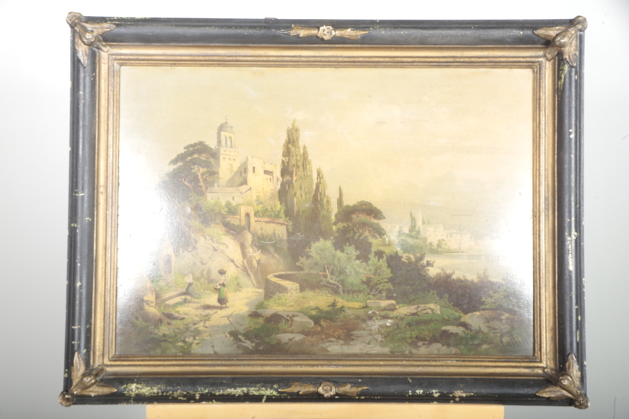 Tavla, oljetryck, 1800-tal