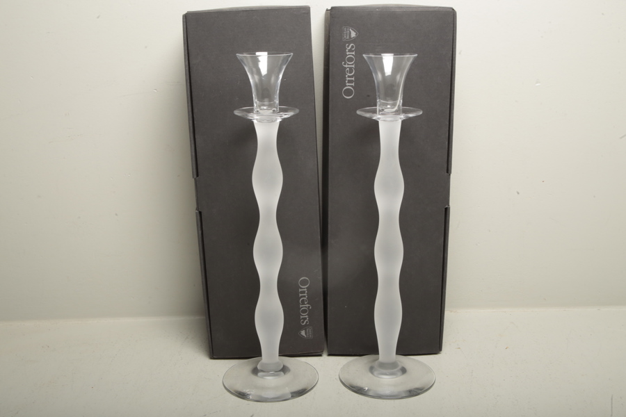 Orrefors ljusstakar "Celeste", 1-par