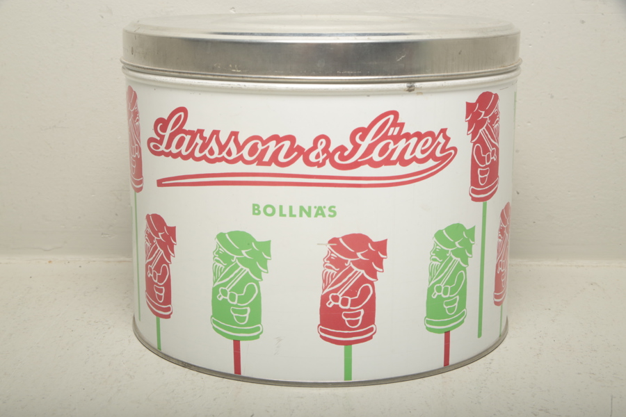 Plåtburk, "Larssons & Söner Bollnäs"