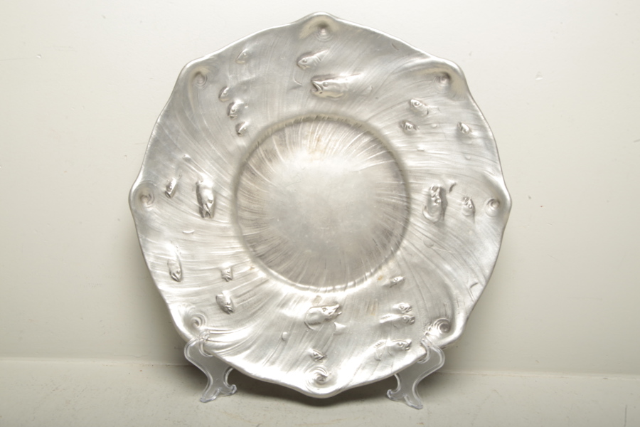 Tennfat, "Olof Ahlberg", Jugend-stil, signerad & daterad 1953