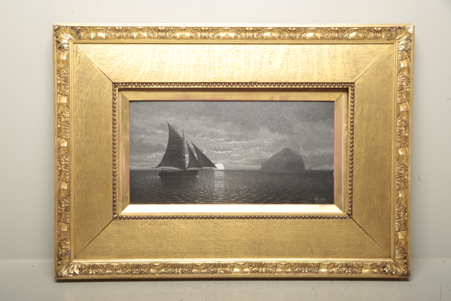 Olja på papp, "Havsmotiv" signerad -92