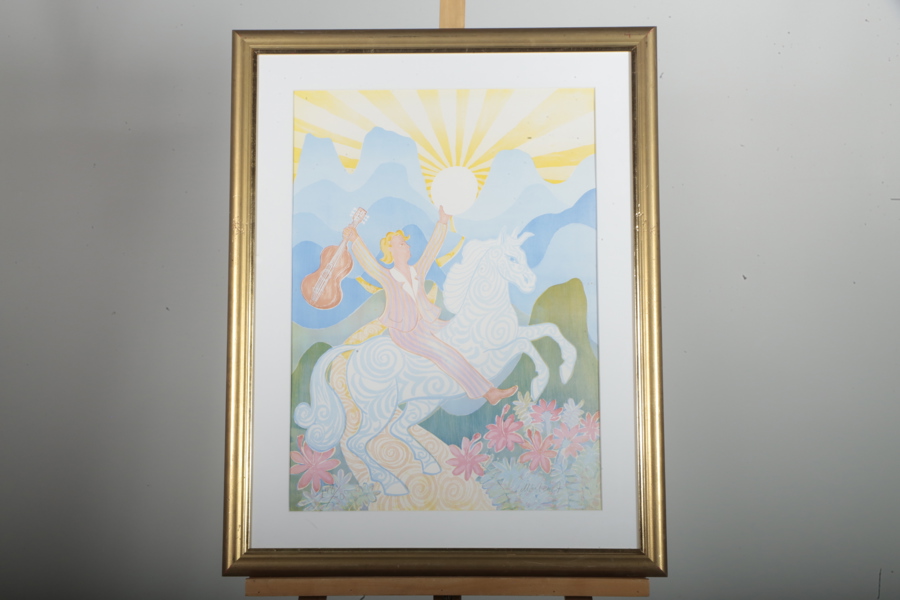 Mårten Andersson, färglitografi "Mannen från bergen", signerad N:o 148/300