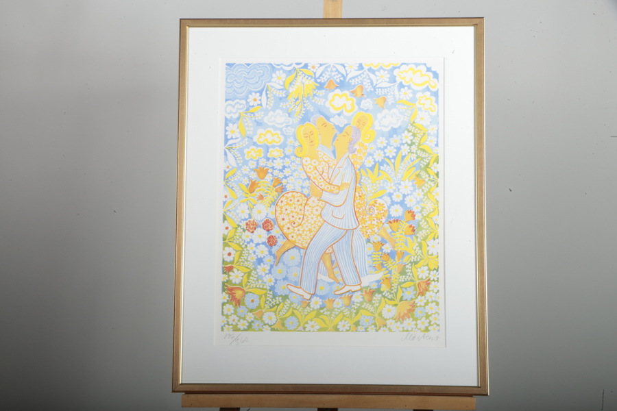 Mårten Andersson, färglitografi "Hambodansen", Signerad N:o 196/360