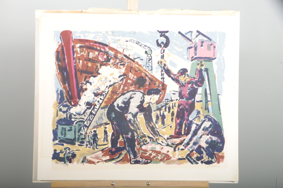 Albin Amelin, färglitografi (löst blad), N:o XXXVIII/IV, Signerad