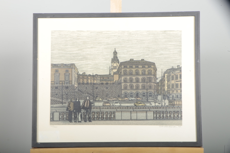 Sven Olov Ehrén, färglitografi, signerad-74, N:o 165/360