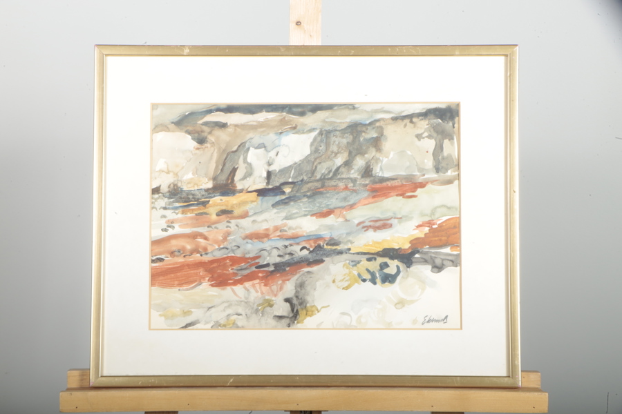 Bengt Eklund, Akvarell 'Gävlekonstnär', signerad