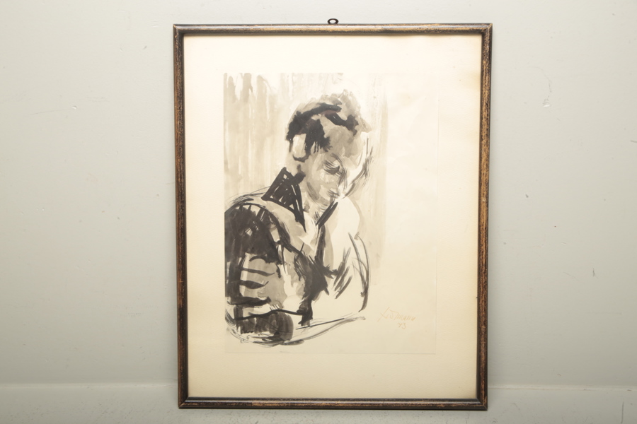 Tryck, okänd konstnär, signerad-43