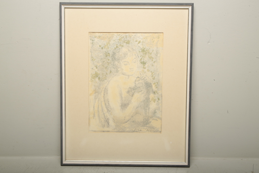 Krita-porträtt, okänd konstnär