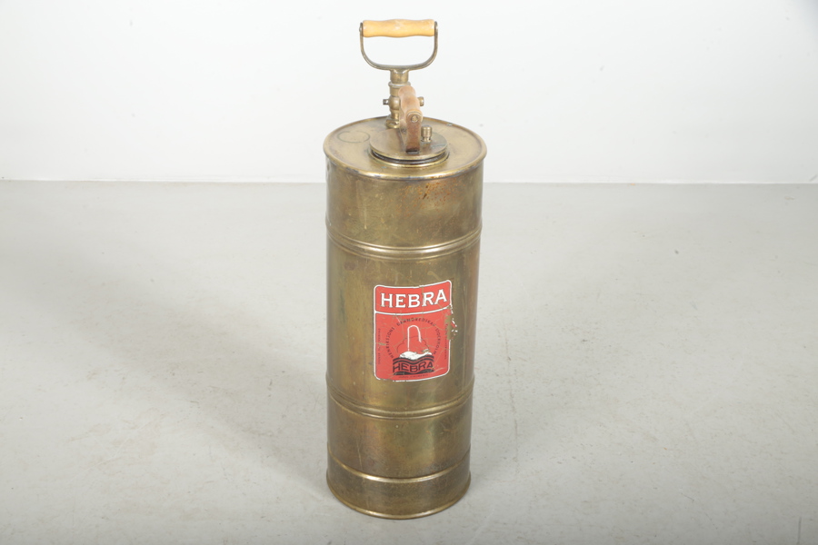 Brandsläckare i mässing, "Hebra", 1900-tal