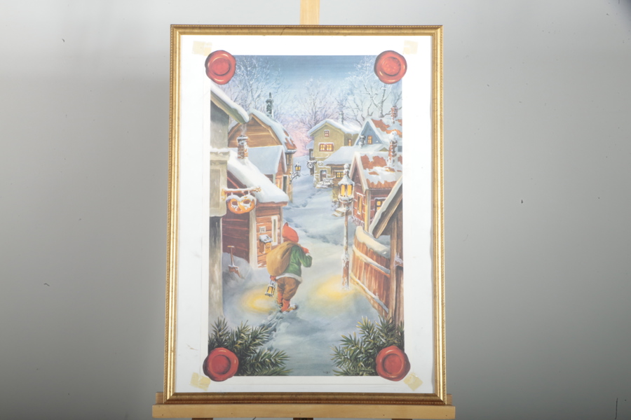 Erik Forssman, tryckt bonad- 'julmotiv'