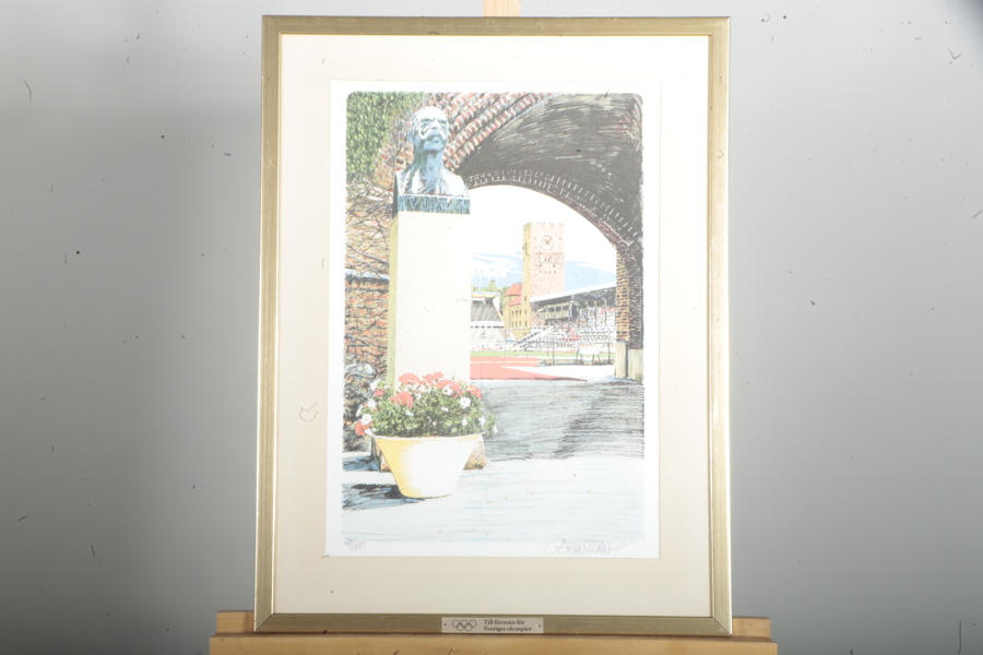 Färglitografi, Göran Hahne, signerad