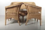 Möbelgrupp, flätad rotting, 4-delar