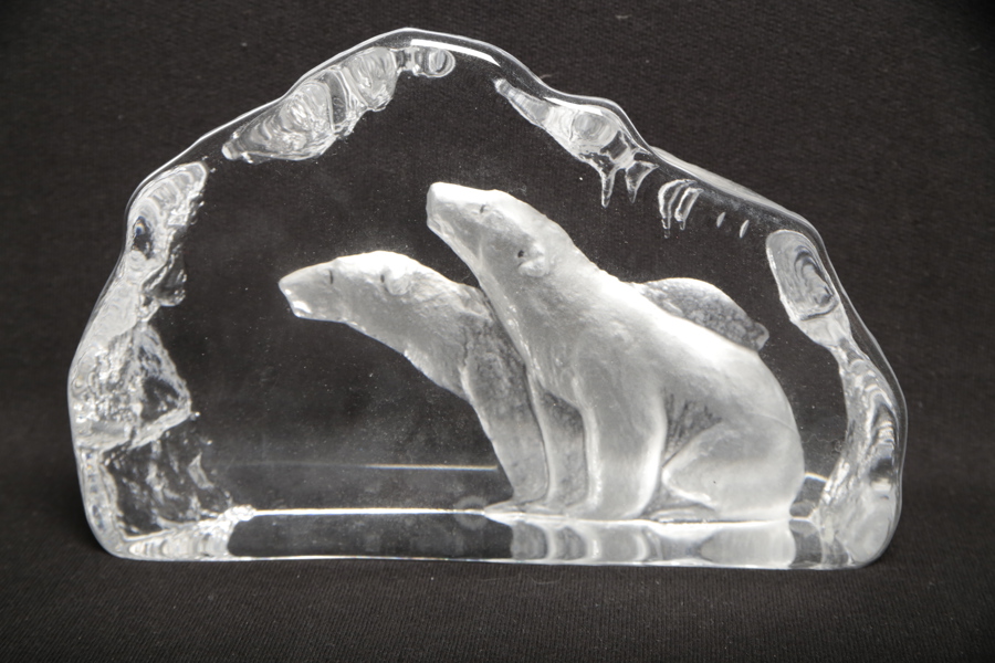 Glaskonst, Mats Jonasson "Isbjörnar" 