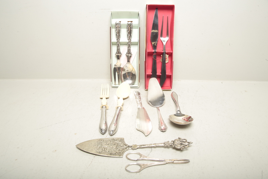 Bestick, diverse nysilver m.m.