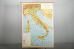 Plansch, karta över Italien.