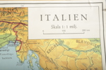 Plansch, karta över Italien.