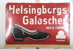 Emaljskylt "Helsingborgs galoscher" 1900-tal