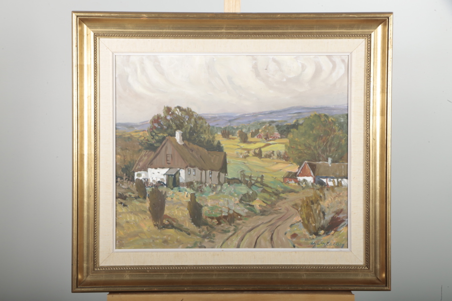 Hjalmar Lindblom, Olja på duk, SIgnerad