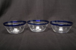 Bergdala Filbunkeskålar, "Blå kant", 3st, 1900-tal