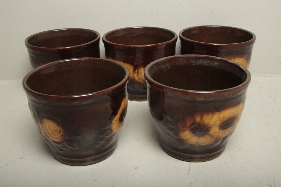 Blomkrukor, 5st "Western Germany, Scheurich Keramik", 1970-tal 