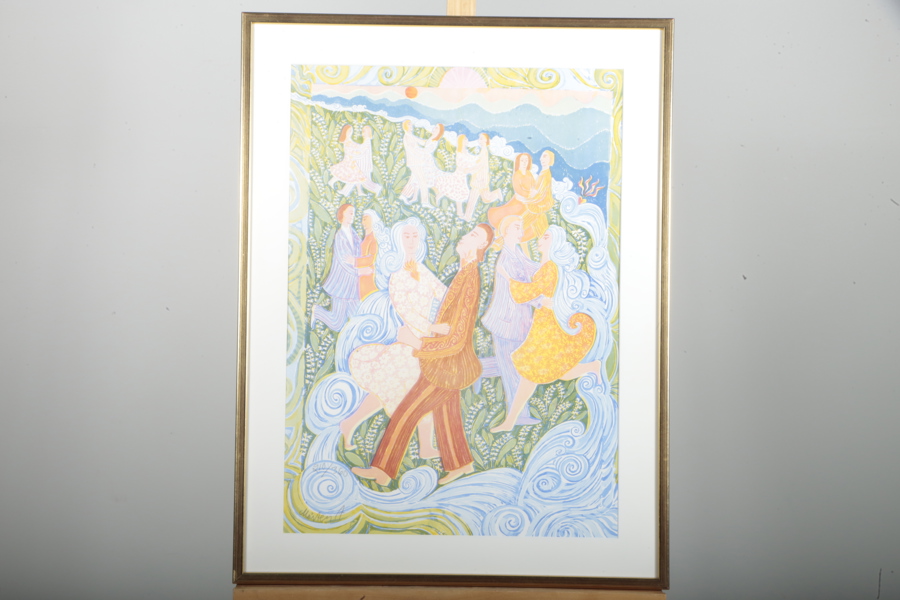 Mårten Andersson, Färglitografi-"Sommardans" N:o 210/360, Signerad