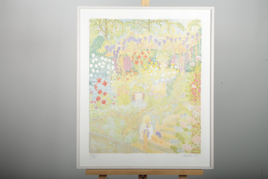 Mårten Andersson, Färglitografi "Sara", N:O 201/375, Signerad 