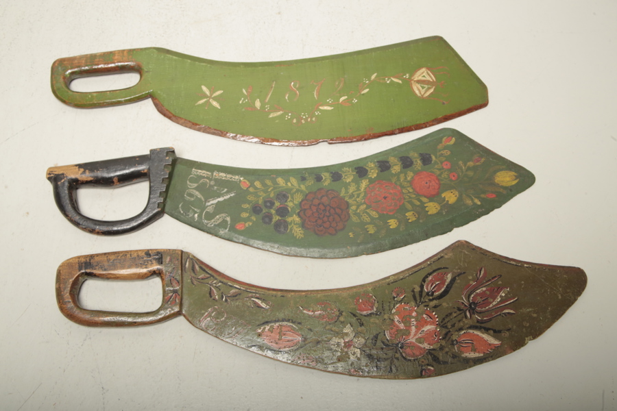 Skäktknivar, 3st, 1800-tal, Allmoge