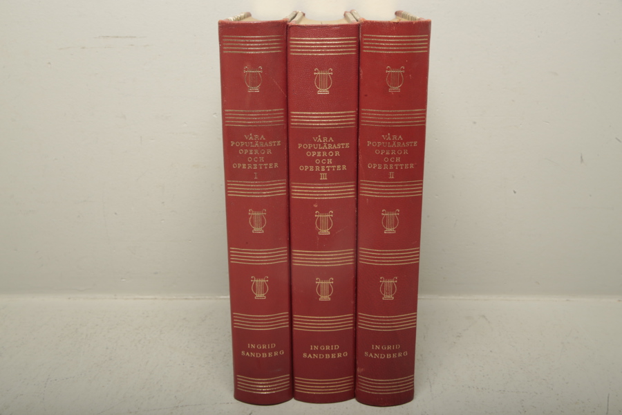 Böcker, "Våra populäraste operor & operetter" Ingrid Sandberg, N:o 1-3
