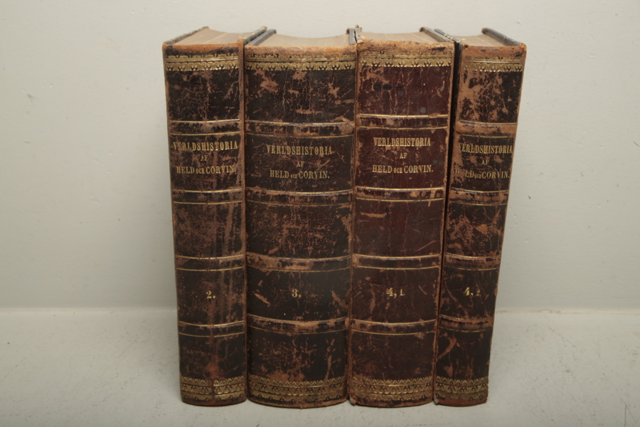 Böcker, "Verldshistoria af. Held & Corvin", 4-Band