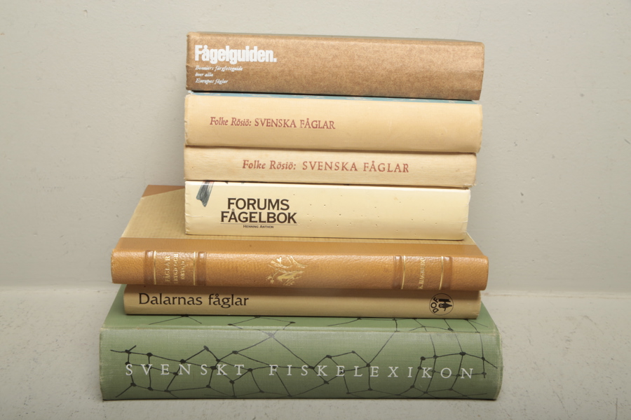 Parti fågelböcker & Svenskt fiskelexikon 