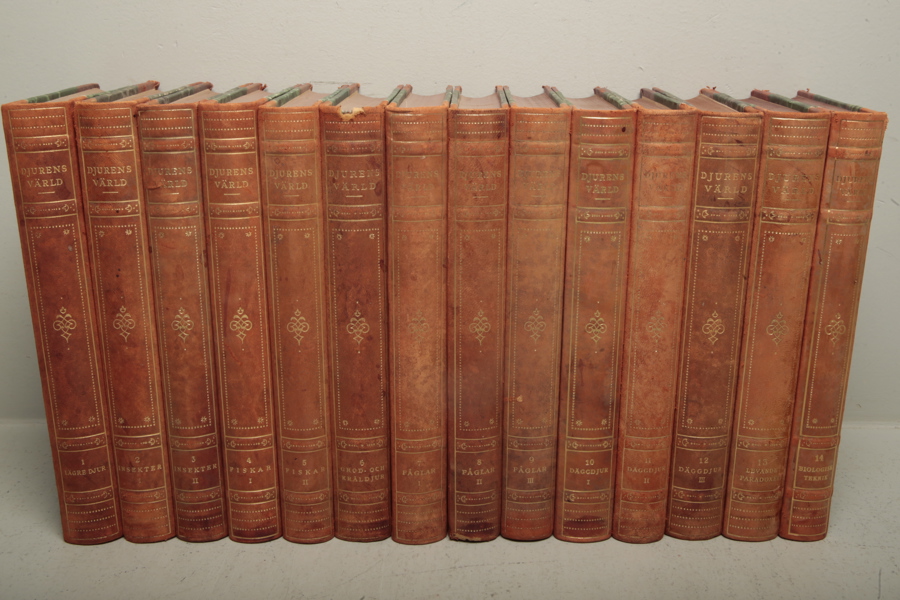 Böcker, "Djurens värld" Band 1-14, Tryckt: 1950