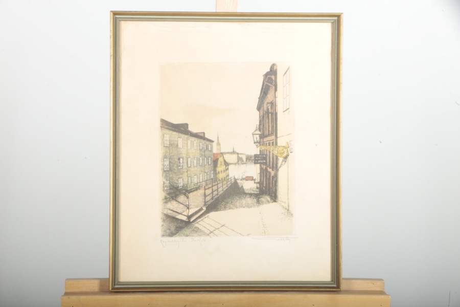 Theddy Skog- Färgetsning "Ragvaldsgatan Stockholm", Signerad