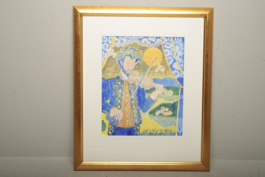 Mårten Andersson, Färglitografi "Lilla Spelmannen", Signerad N:o 28/280