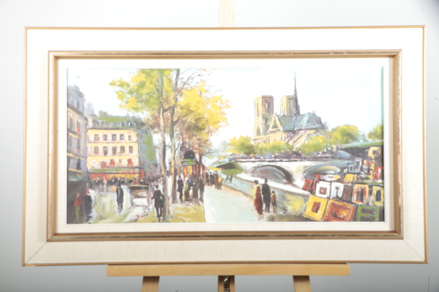 Olja  på duk, Okänd konstnär "Motiv från Paris" 