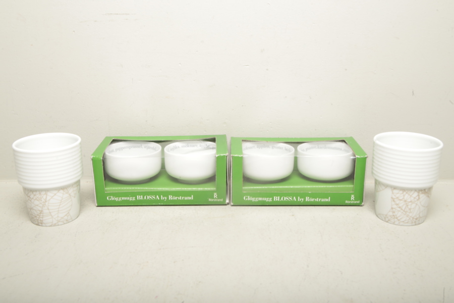 Glöggmuggar "Blossa" 2-pkt & Rörstrand Muggar 2st