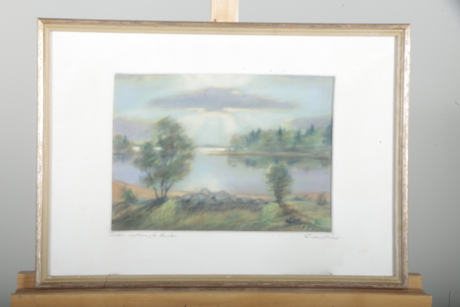 Widlund, Blandteknik "Nattjus på Limön", Signerad-1957