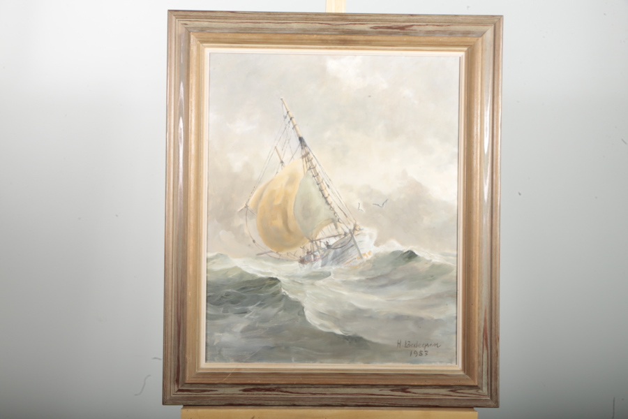 Olja på duk, Okänd konstnär, Signerad- 1957