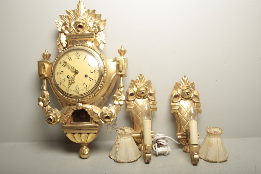 Väggur s.k. Guldpendyl, 1900-tal 