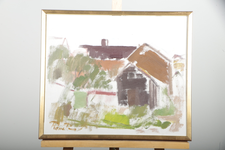 Rune Persson- Olja på duk, Signerad