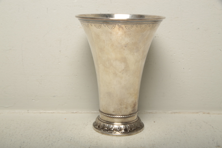 Silverbägare, GAB, med gravyr