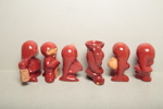 Nittsjö Keramik, 6st Figuriner "Tomtar", Design: Elaine Westh