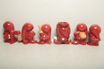 Nittsjö Keramik, 6st Figuriner "Tomtar", Design: Elaine Westh